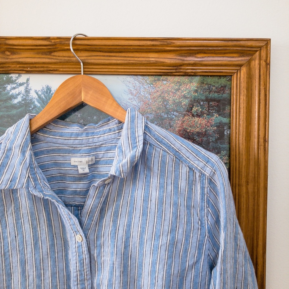 J.Jill Linen striped summer shirt dress